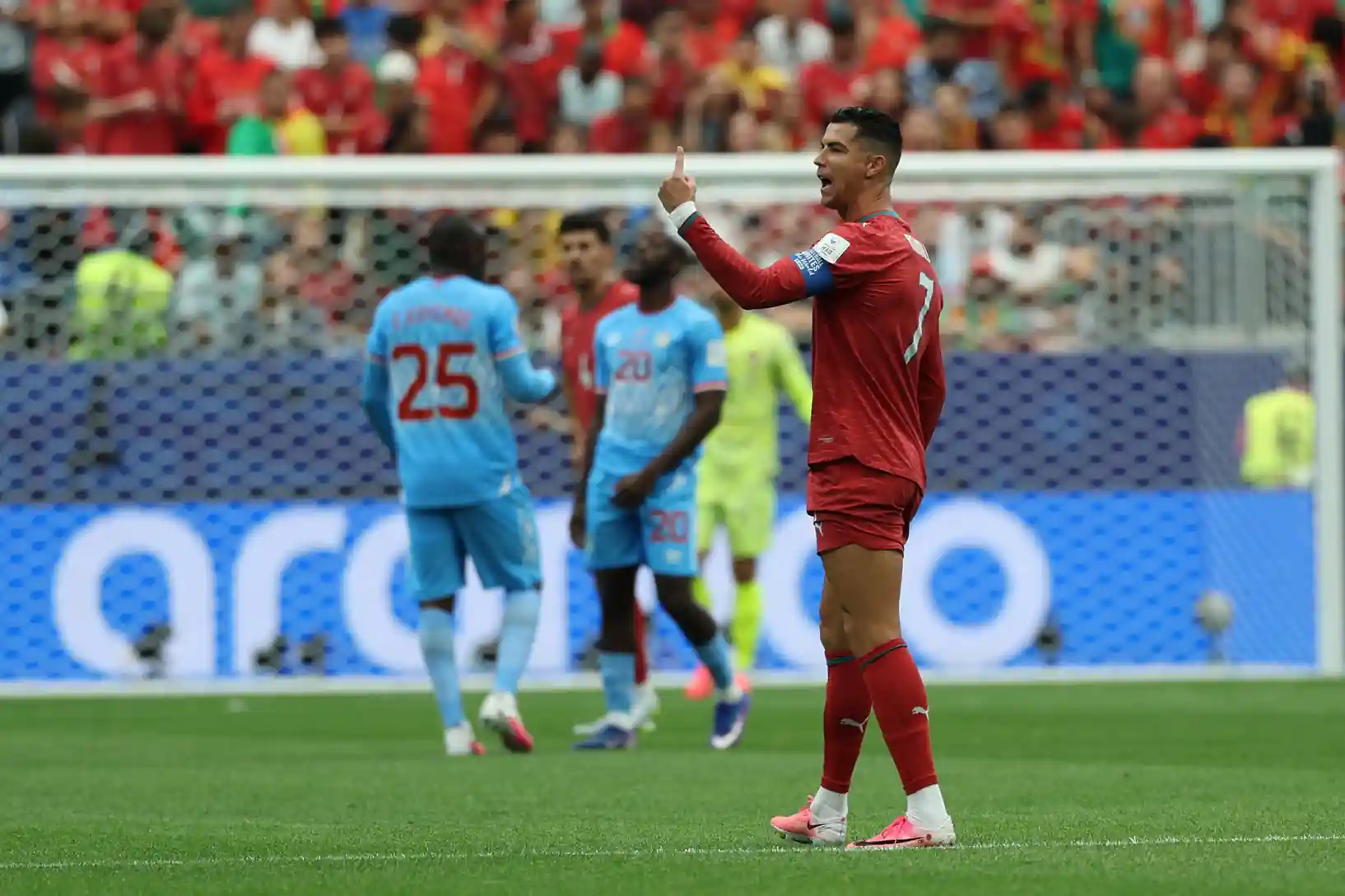 Portugal VS Congo DR Copa do Mundo 2026 — João Neves celebra seu gol em Houston