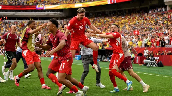 Suiza celebra su victoria por penales sobre Colombia en el Mundial 2026